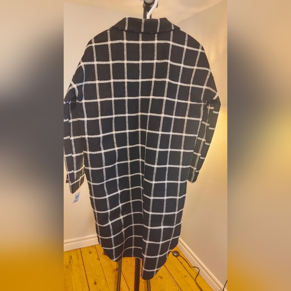 Long plaid shacket NWT black/white - Picture 3 of 3